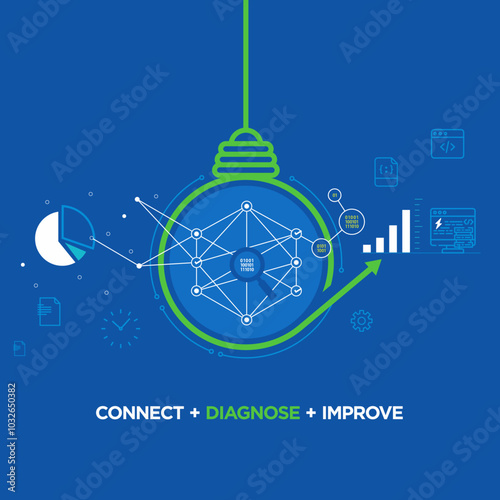 Concept of digital energy data processing analysis transformation banner web icon set vector illustration concept with icon of information technology

