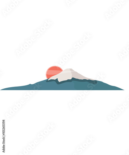 mount fuji flat vector illustration