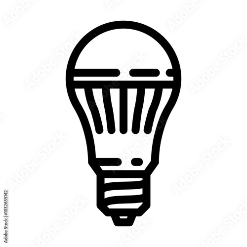 led lighting energy conservation line icon vector. led lighting energy conservation sign. isolated contour symbol black illustration