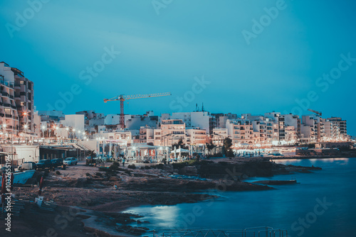 Photos view at night, Malta , San Pawl Bay, Landscape Photography, Night Photography