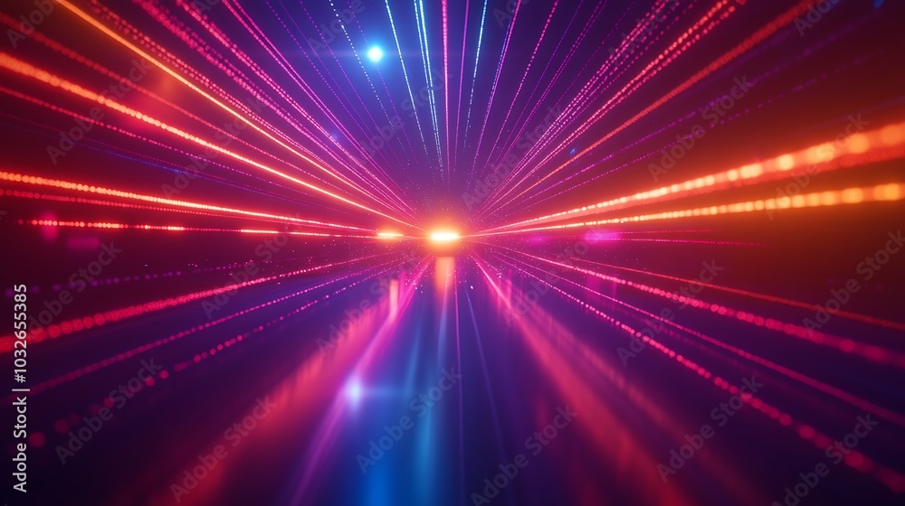 Obraz premium Vibrant light shines from digital surfaces, with room for bold words 