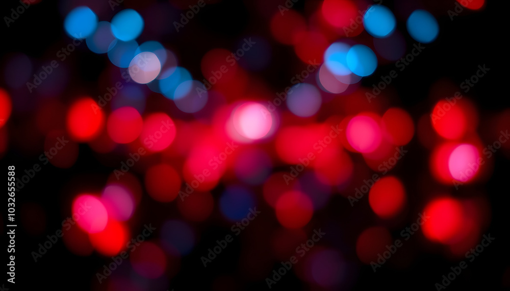 Obraz premium abstract red, blue and black defocused background. bokeh lights isolated with white highlights, png