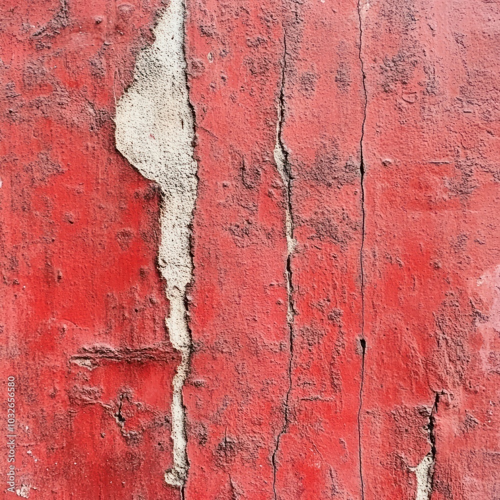 A close-up of a weathered red wooden surface with visible cracks and texture. A close-up of a weathered red wooden surface with visible cracks and texture.