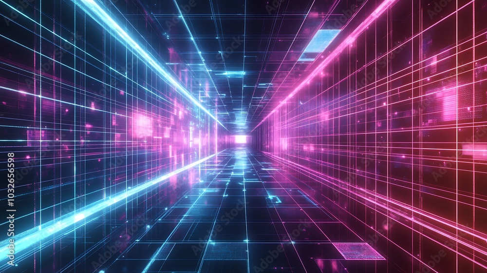 Glowing holographic symbol ascends from the digital, offering room for text
Glowing holographic symbol ascends from the digital, offering room for text