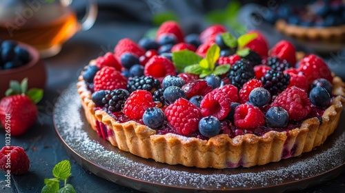 Tea time berry fruit tart