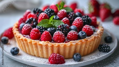 Tea time berry fruit tart