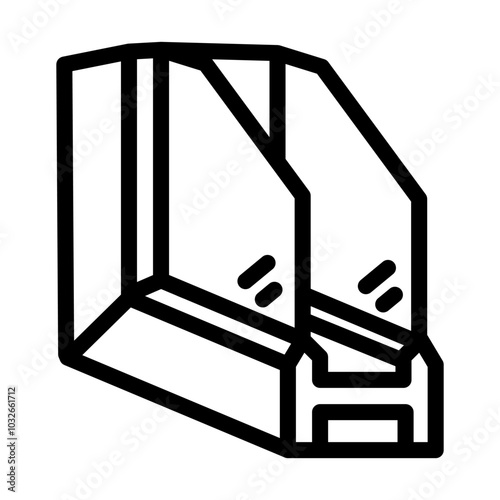 double pane windows energy conservation line icon vector. double pane windows energy conservation sign. isolated contour symbol black illustration