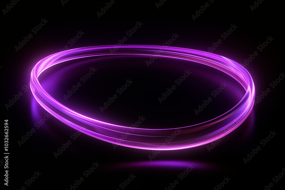 A close up of single arc shape made from purple neon glow light isolated on dark background A close up of single arc shape made from purple neon glow light isolated on dark background