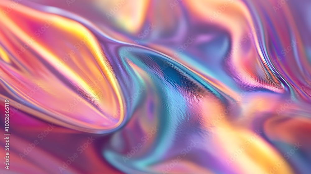 A glossy holographic logo shines, offering ample text space
