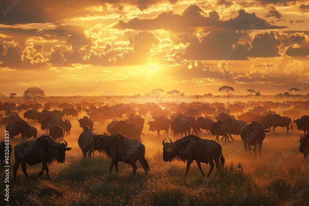 custom made wallpaper toronto digitalGathering of wild animals at sunset on World Wildlife Day