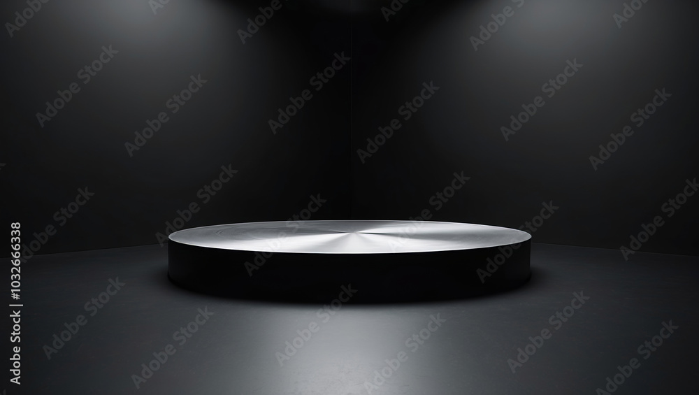 Minimalist metallic platform in dark moody layout Minimalist metallic platform in dark moody layout