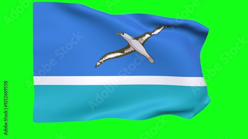 A National 3D Rendered Flag of Midway Islands photo