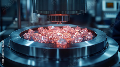 Chemical Vapor Deposition (CVD) machine in a high-tech laboratory. Symbolizes precision, advanced manufacturing, nanotechnology, material science, and innovation in technology photo