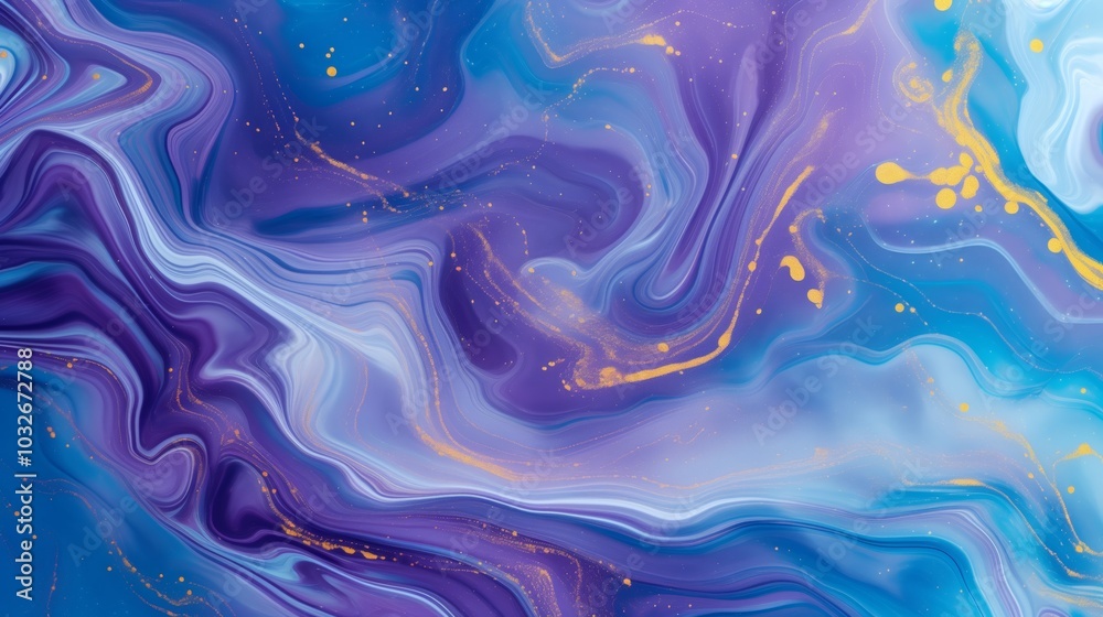 Blue and gold swirl of paint Blue and gold swirl of paint