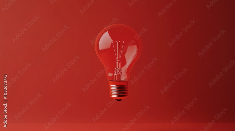 A red light bulb floating against a solid red background, symbolizing ideas and creativity. A red light bulb floating against a solid red background, symbolizing ideas and creativity.