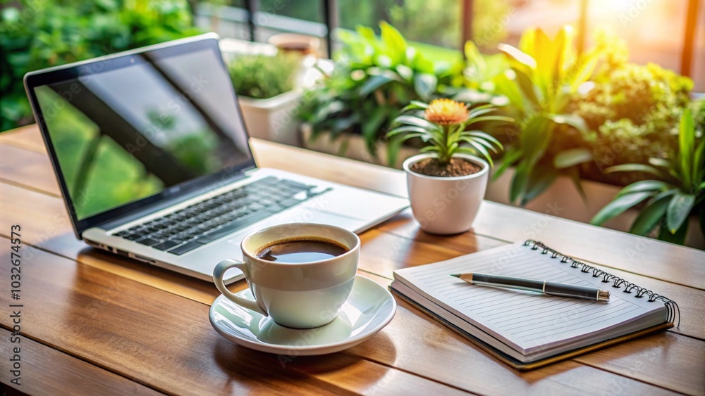 A remote worker’s morning routine coffee, planning, and setting goals A remote worker’s morning routine coffee, planning, and setting goals