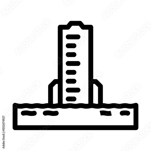 flood gauge disaster line icon vector. flood gauge disaster sign. isolated contour symbol black illustration