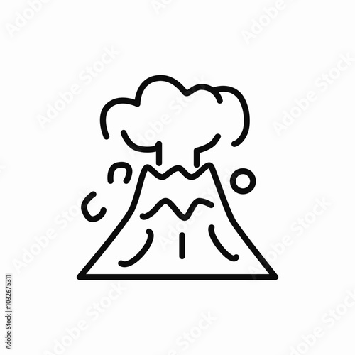 active volcanoe icon sign vector