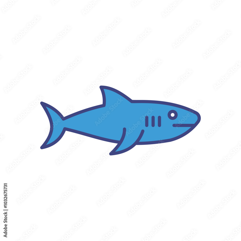 Naklejka premium Shark vector icon stock illustration