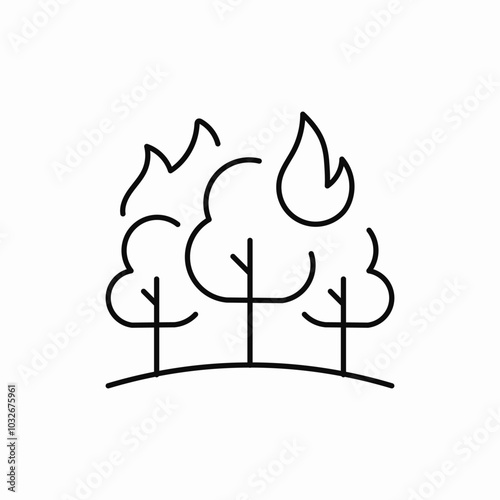 fire in forest icon sign vector