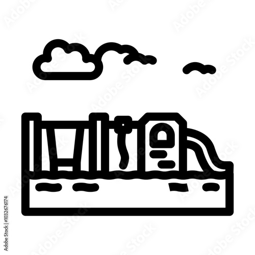 flooded park disaster line icon vector. flooded park disaster sign. isolated contour symbol black illustration