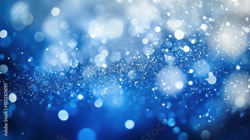 Blue Bokeh Background with Sparkles and Light Effects