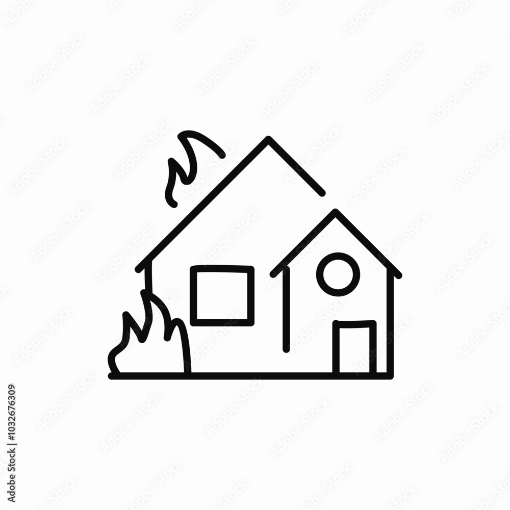 house on fire icon sign vector house on fire icon sign vector
