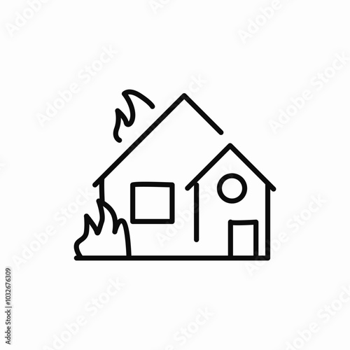 house on fire icon sign vector