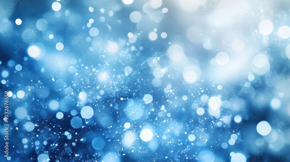 Soft Blue Bokeh Background with Glowing Lights Soft Blue Bokeh Background with Glowing Lights