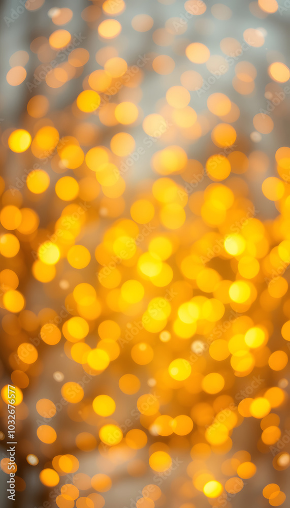 Golden abstract magic winter background, banner, panorama with  defocused lights bokeh in the form of snowflakes isolated with white highlights, png