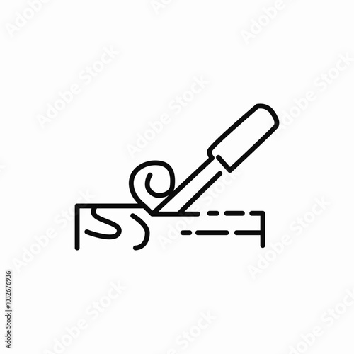 wood chisel icon sign vector