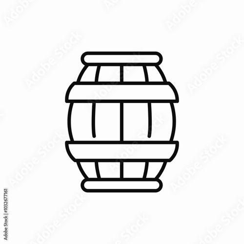 wooden barrel icon sign vector