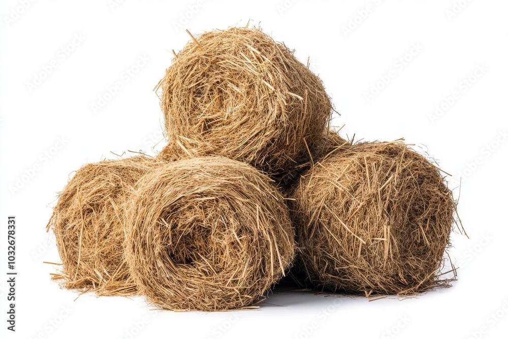 Rustic Hay Bale Captured in Warm Light on Farmland Rustic Hay Bale Captured in Warm Light on Farmland