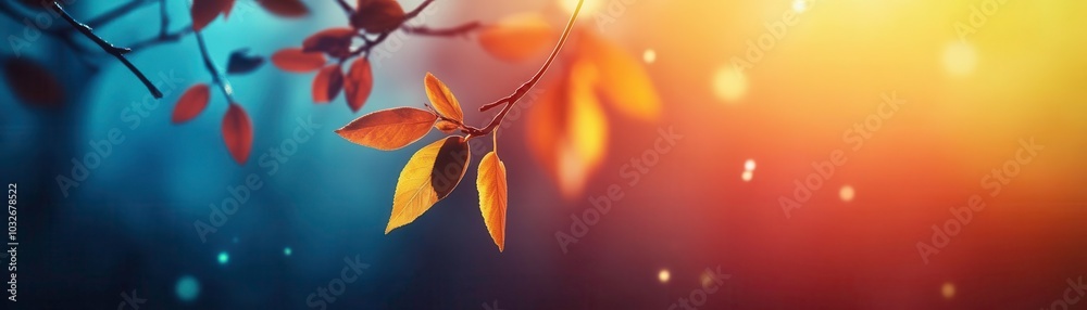 Golden leaves illuminated by soft light, creating a serene autumn atmosphere. Golden leaves illuminated by soft light, creating a serene autumn atmosphere.