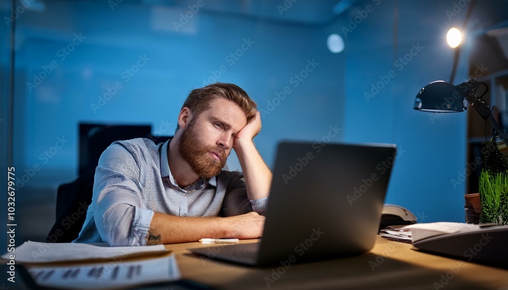 Tired Man With Narcolepsy Sleeping Tired Man With Narcolepsy Sleeping