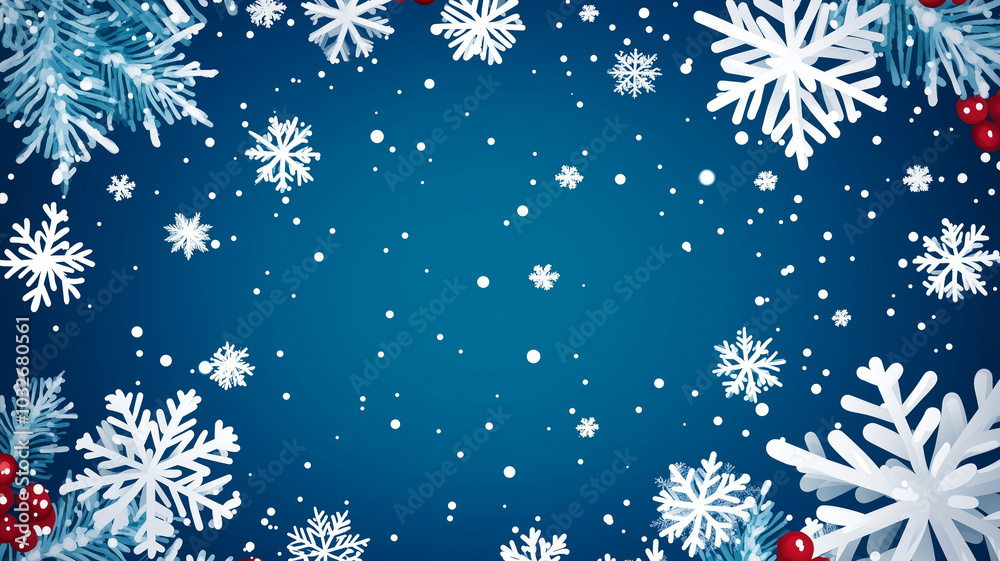Vector illustration of Christmas snowflakes, wrapping paper design with copy space Vector illustration of Christmas snowflakes, wrapping paper design with copy space