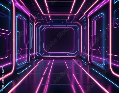 Neon illuminated futuristic backdrop realistic image ultra hd high design very detailed