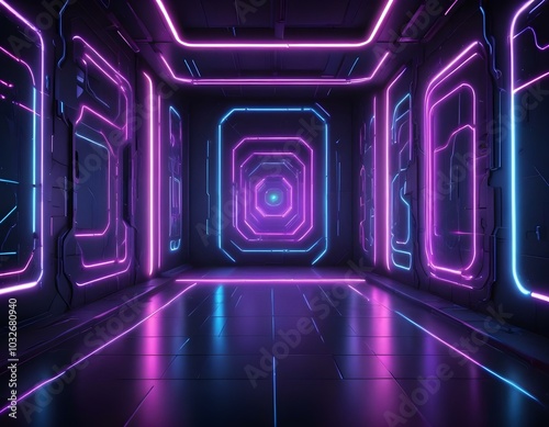 Neon illuminated futuristic backdrop realistic image ultra hd high design very detailed
