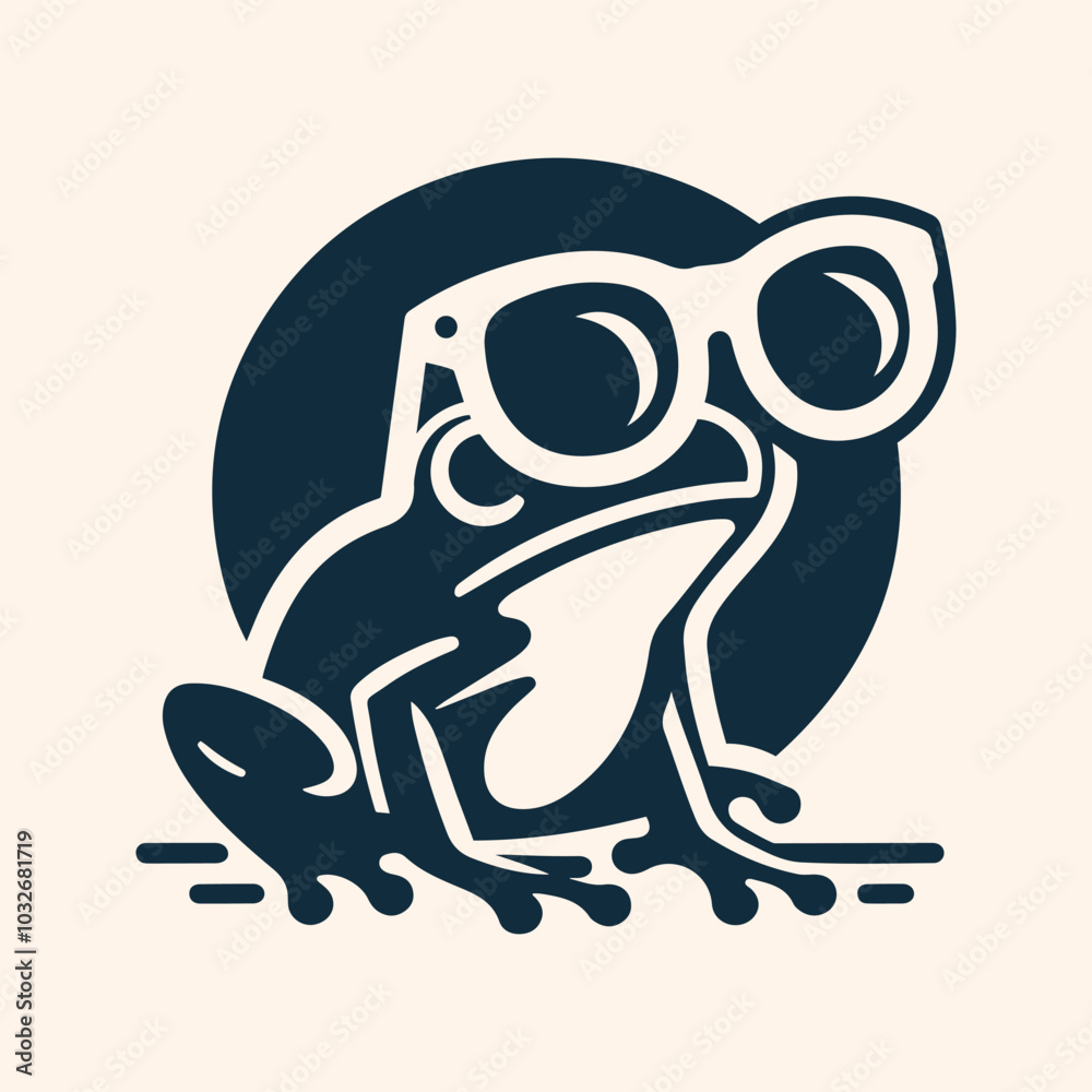 Obraz premium Frog logo icon vector illustration 4