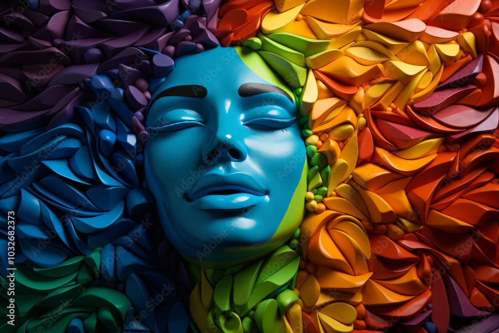 Obraz premium Color palette of emotions a head formed by business themed puzzle pieces representing feelings