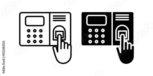 attendance machine Icon set .Symbol isolated white background. vector illustration. color editable.