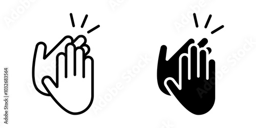 clapping icon set .Symbol isolated white background. vector illustration. color editable. photo