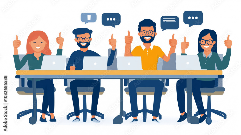 thumbs up gesture in a modern office setting, symbolizing encouragement, support, and positivity. The image represents motivation and a positive work environment thumbs up gesture in a modern office setting, symbolizing encouragement, support, and positivity. The image represents motivation and a positive work environment