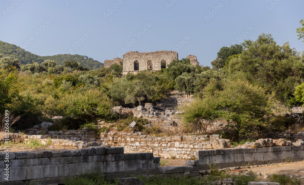 Fototapeta premium Ruins of Kaunos in Turkey.Ancient Lycian ruins