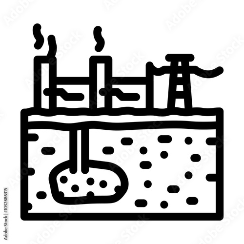 power station geothermal energy line icon vector. power station geothermal energy sign. isolated contour symbol black illustration