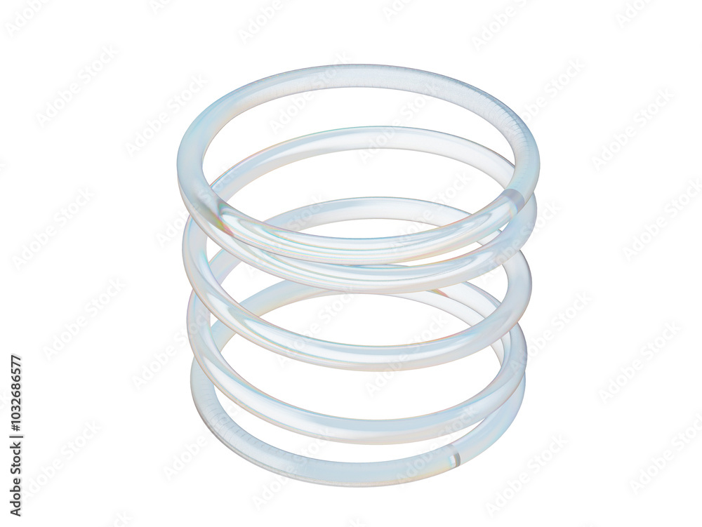 3D circular glass rings stacked in transparent wireframe form 3D circular glass rings stacked in transparent wireframe form