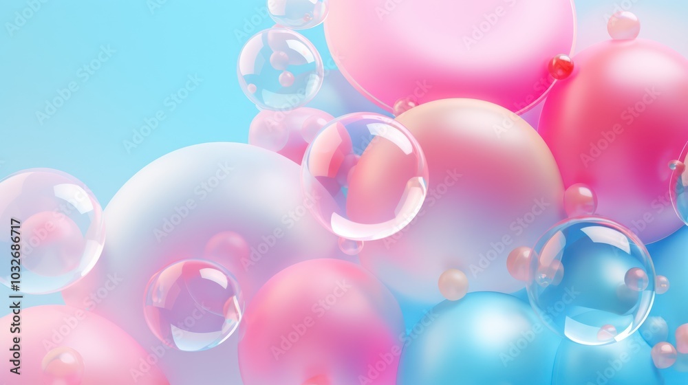 Bubble Gum Abstract Background. Сollection of soft, creamy, spheres in pastel colors. Bubble Gum Abstract Background. Сollection of soft, creamy, spheres in pastel colors.