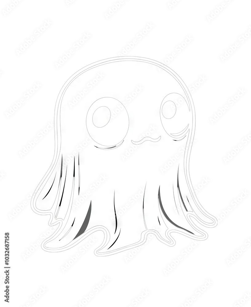 Cute Cartoon Ghost Illustration - Halloween Art Cute Cartoon Ghost Illustration - Halloween Art