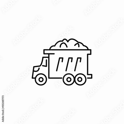 dump truck icon sign vector