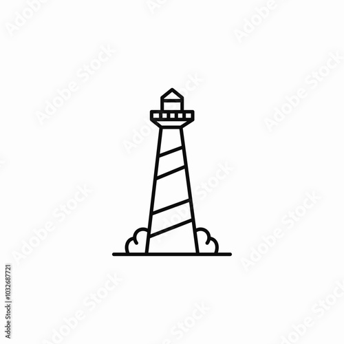 lighthouse tower icon sign vector